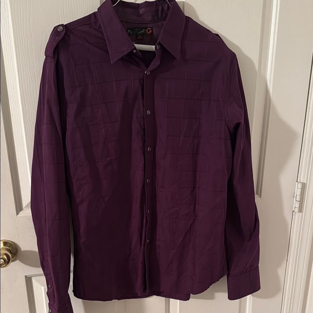 G by Guess Purple Dress Shirt with Subtle Sheen